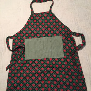 HANDMADE RED POINSETTIA CHRISTMAS APRON